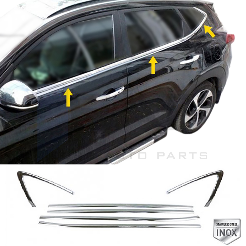 Window Frame Garnish - 6 Pcs - Stainless Steel